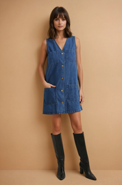 Gabby Blue Denim Dress