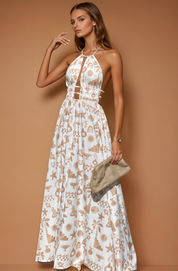 White & Sand - Clovelly Maxi Dress