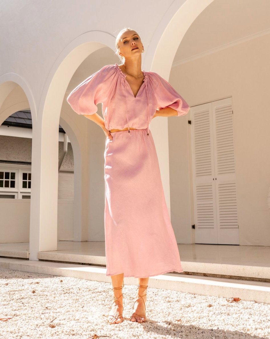 Karlie Blush Midi Skirt