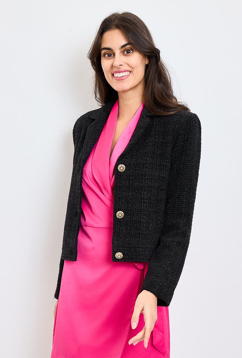 Michelle Black Tweed Jacket