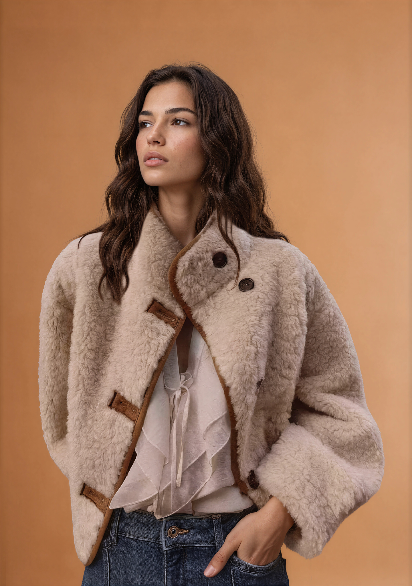 Bethany Cream Fluffy Winter Jacket