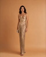 Lawry Gold Metallic Maxi Dress