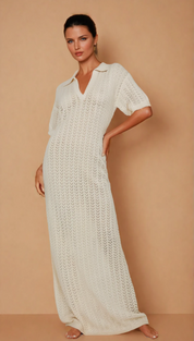 Lori Mesh V Neck Maxi Dress