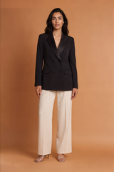 Silk Satin Padded Blazer