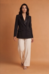 Silk Satin Padded Blazer