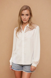 Wendy White Lace Blouse