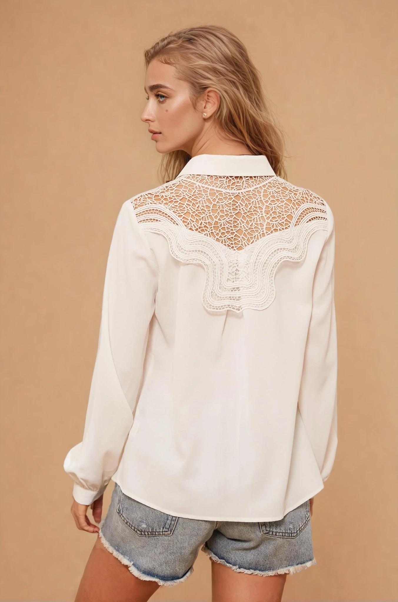 Wendy White Lace Blouse