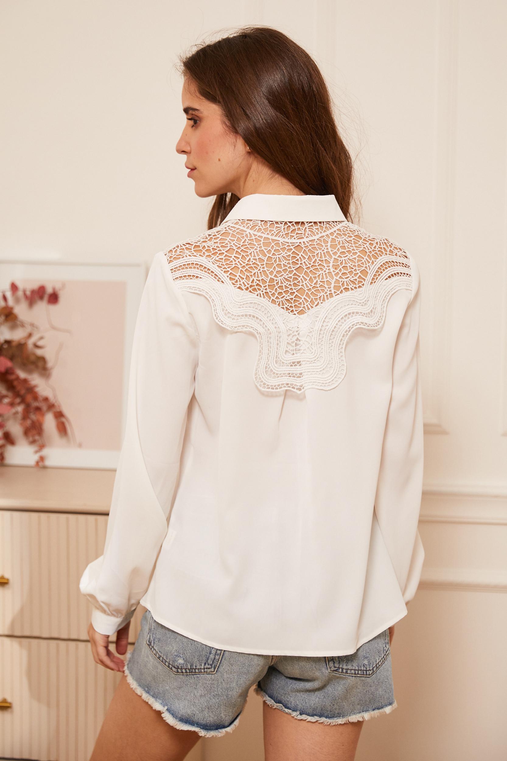 Wendy White Lace Blouse