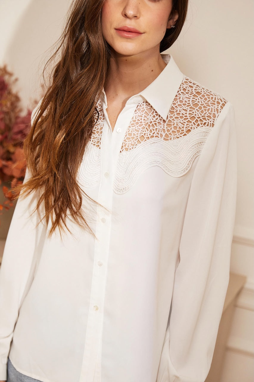 Wendy White Lace Blouse