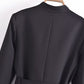Fall Women Clothing with Belt Button Decoration Slim Fit Figure Flattering Blazer