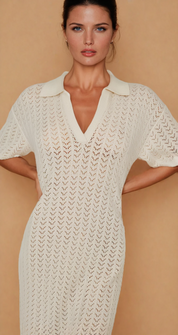 Lori Mesh V Neck Maxi Dress