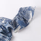 Women Ruffled Shoulder Strap Slim Fit Slimming Split Strap Dress