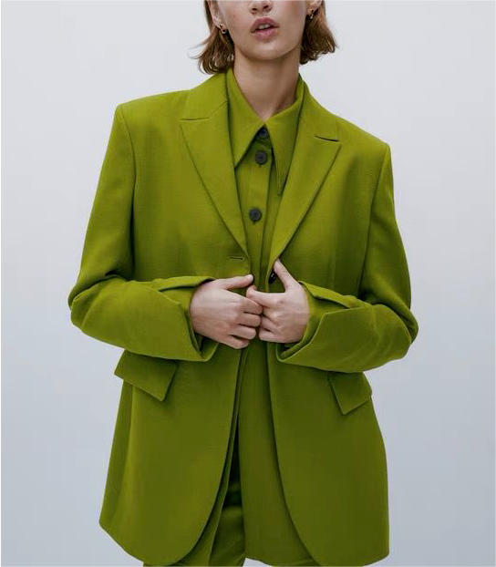 Woman Urban Office Autumn Slim Coat Solid Color Single Breasted Elegant Women Clothing
