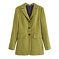 Woman Urban Office Autumn Slim Coat Solid Color Single Breasted Elegant Women Clothing