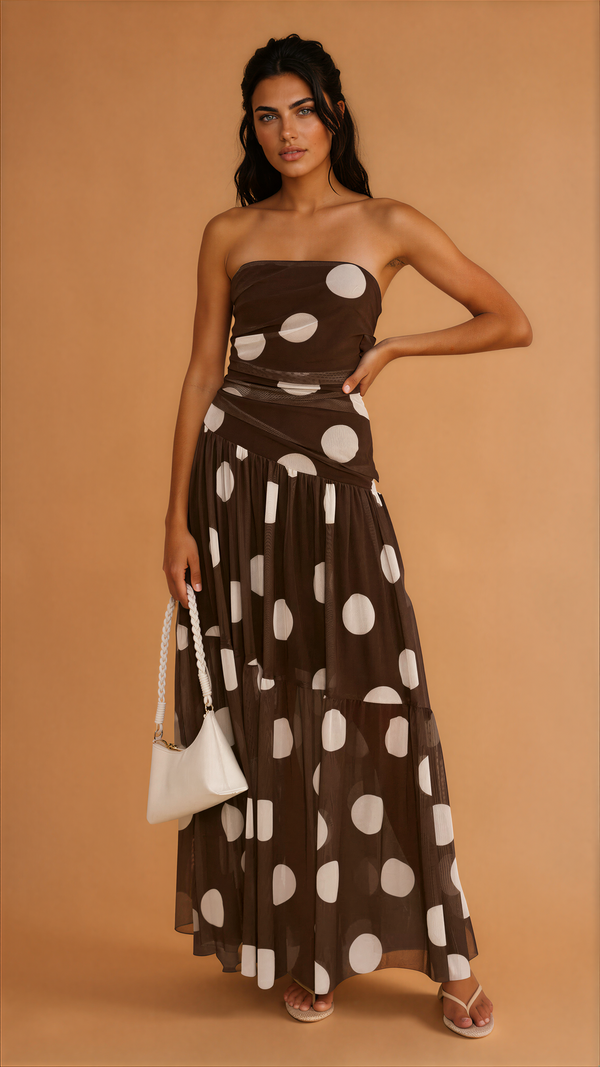 Sue Polka Dot Print Maxi Dress