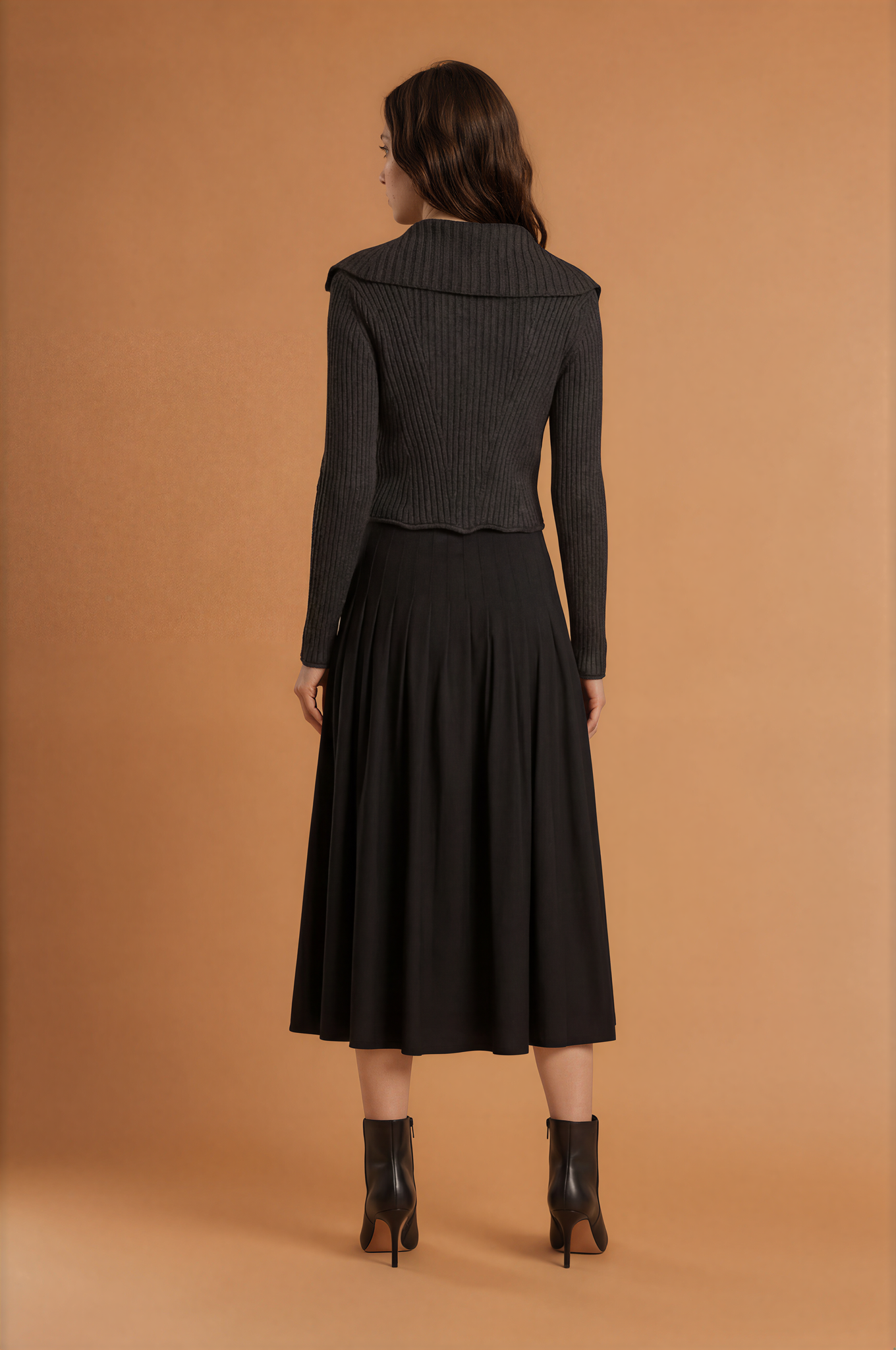 Autumn Large Collared  Button Knitted Cardigan