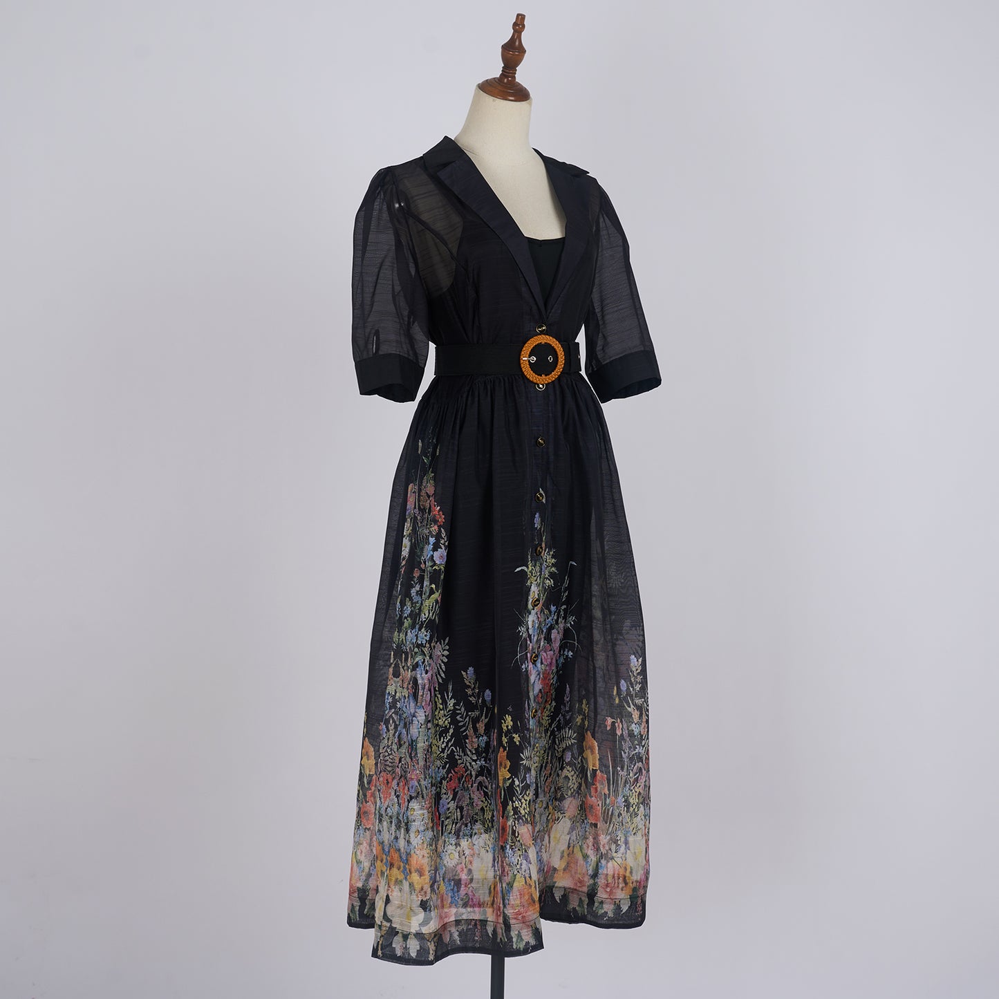 Rosa Sheer Black Floral