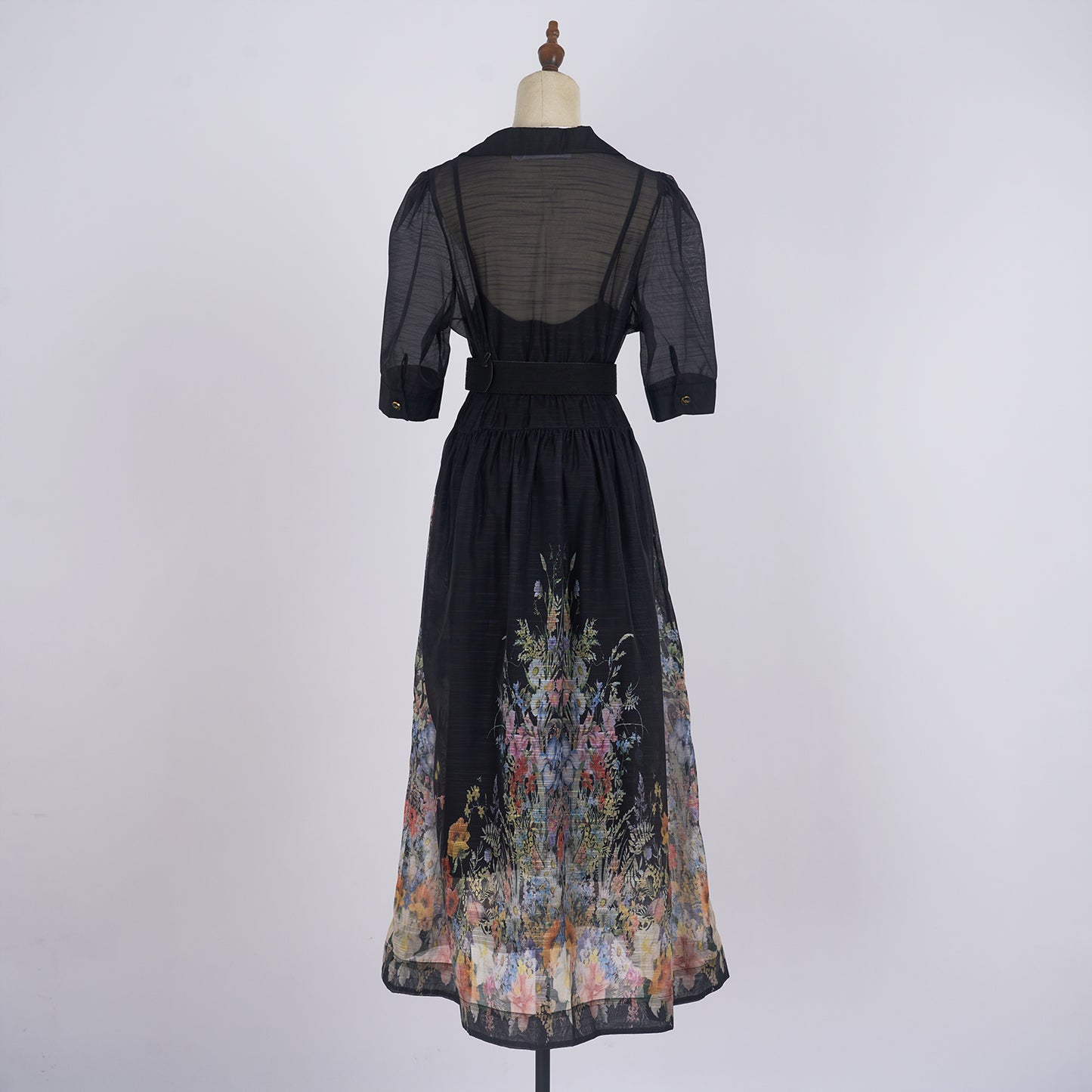 Rosa Sheer Black Floral
