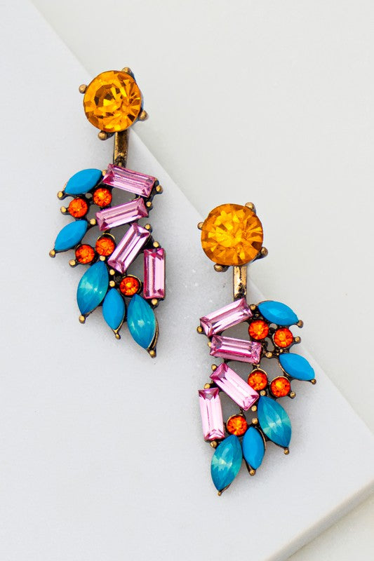Multi - Glass Stone Earrings