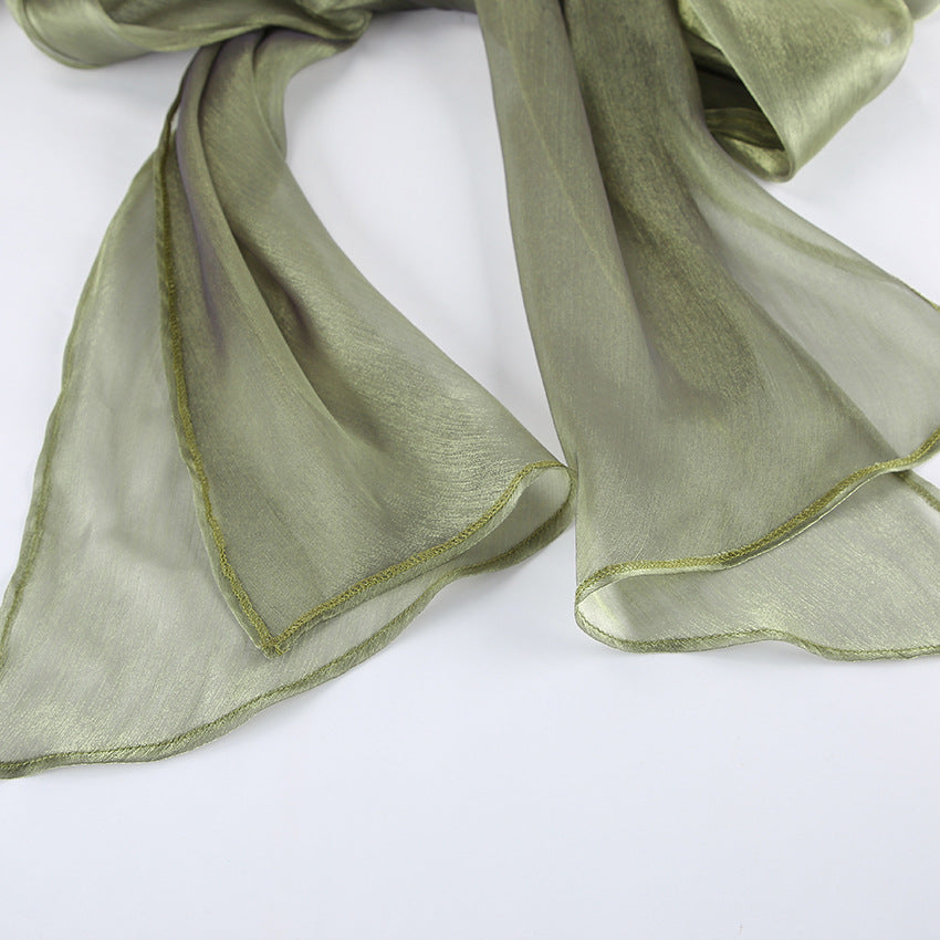 Green Sheer Long Sleeve Top