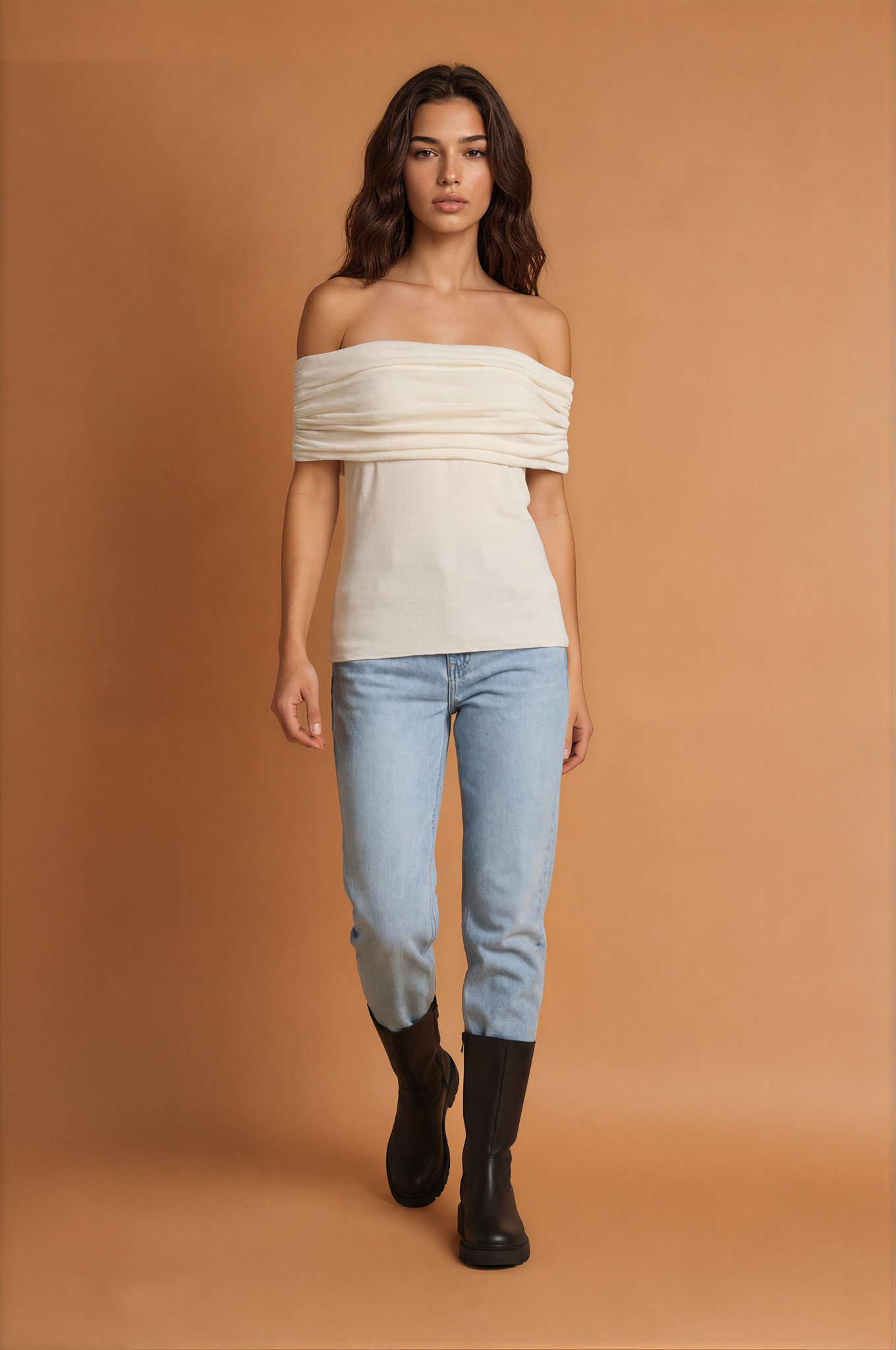 Off Shoulder Knitted Top