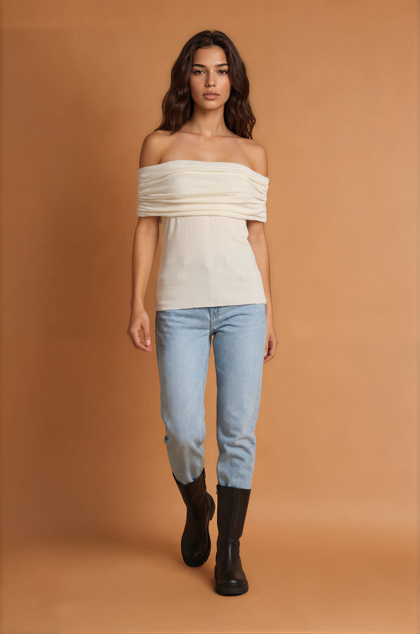 Off Shoulder Knitted Top