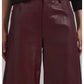 Rouge High Waist Wide Leg Faux Leather Pants