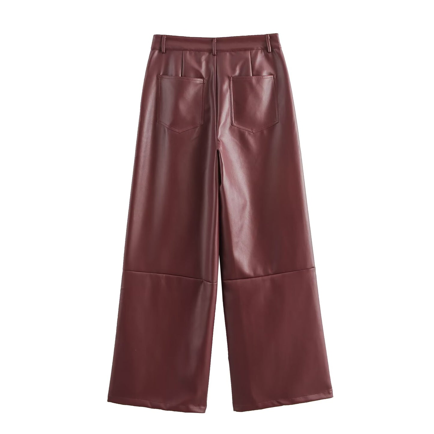 Rouge High Waist Wide Leg Faux Leather Pants