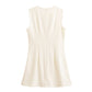 Spring Women Clothing Minimalist Bowknot Lace up Crew Neck Dress