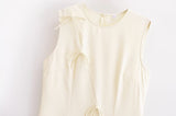 Bowknot Lace up Crew Neck Dress