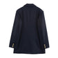 Women Clothing Office Double Breasted Casual Blazer
