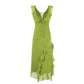 Small Flounced Sleeve Floral Dress Women Summer Dopamine Tight Waist Dress