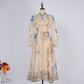 Women Spring And Autumn Long Sleeve Printed Buttons Dress