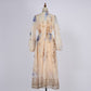 Women Spring And Autumn Long Sleeve Printed Buttons Dress