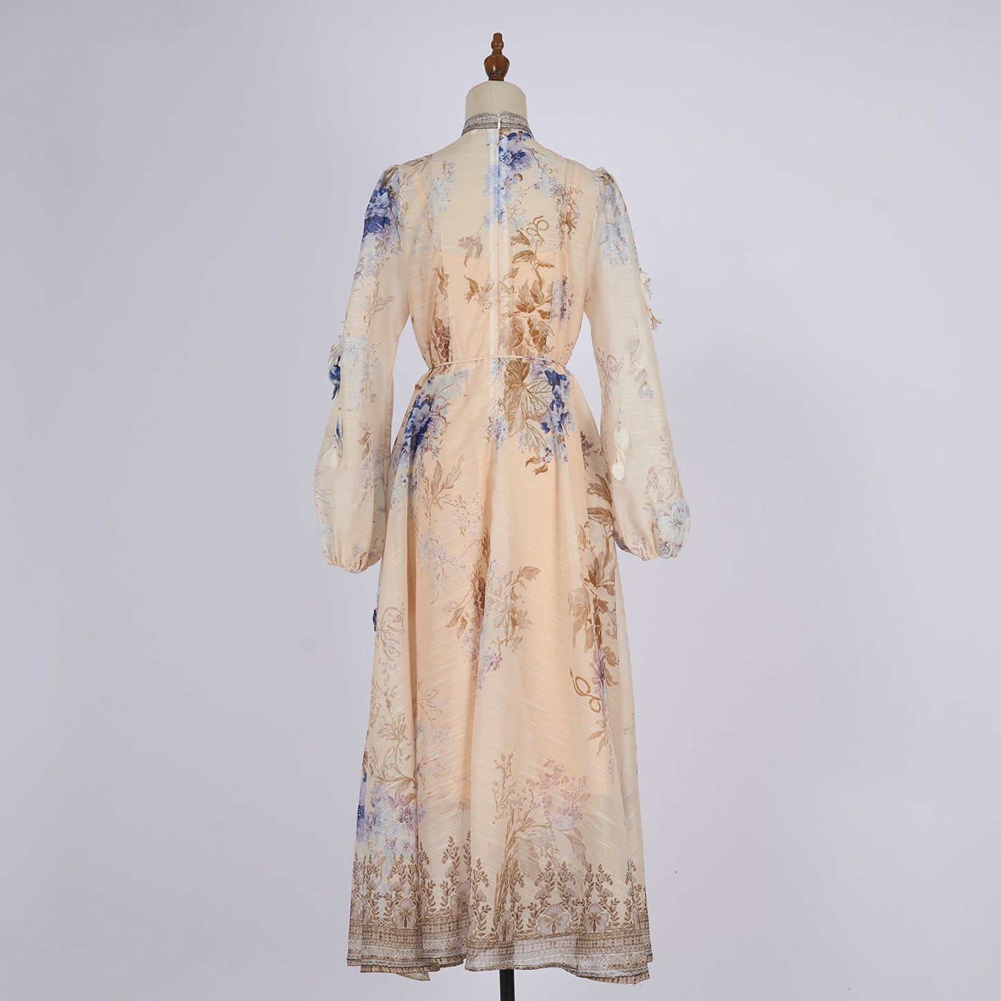 Women Spring And Autumn Long Sleeve Printed Buttons Dress