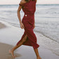 Summer Women Clothing Sexy Pleated Midi Dress