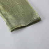 Green Sheer Long Sleeve Top