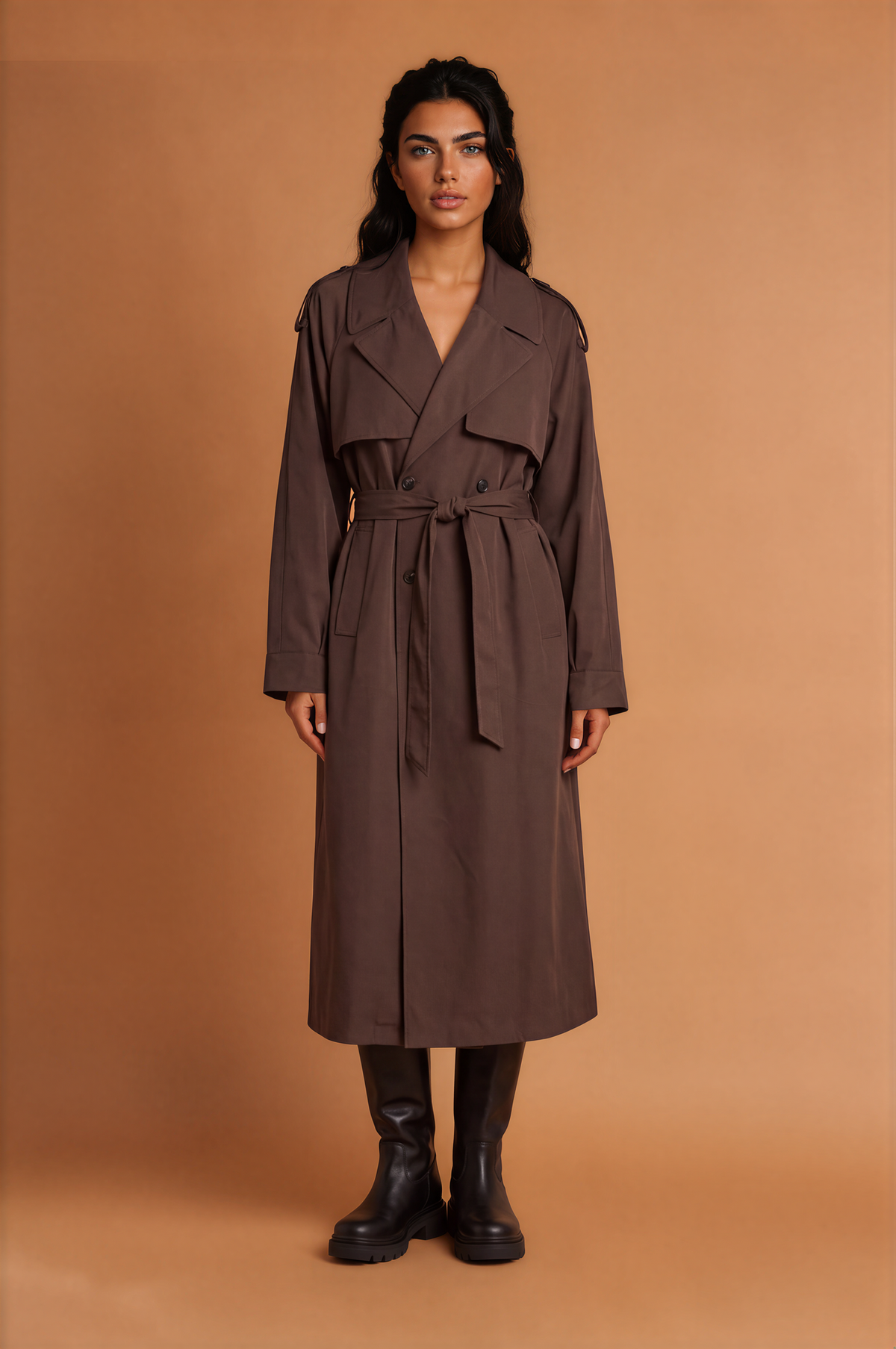 Ellie Mid Length Elegant Trench Coat
