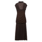 Summer Floral Ribbon Silk Net Stitching Dress