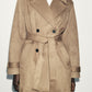 Autumn Women Suede Belt Suit Collar Trench Coat Women