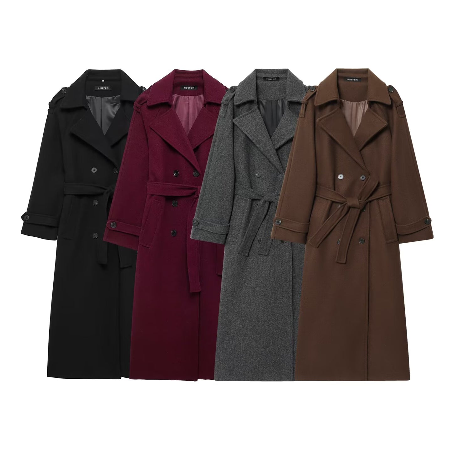 Women Clothing Classic Double Breasted Trench Coat Coat Overcoat