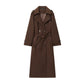 Women Clothing Classic Double Breasted Trench Coat Coat Overcoat