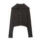Autumn Large Collared  Button Knitted Cardigan