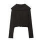Autumn Large Collared  Button Knitted Cardigan
