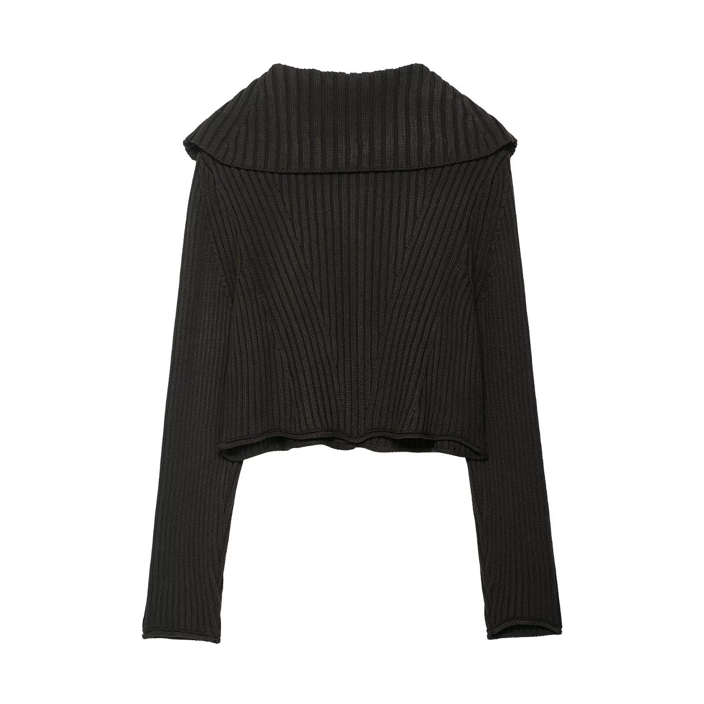 Autumn Large Collared  Button Knitted Cardigan
