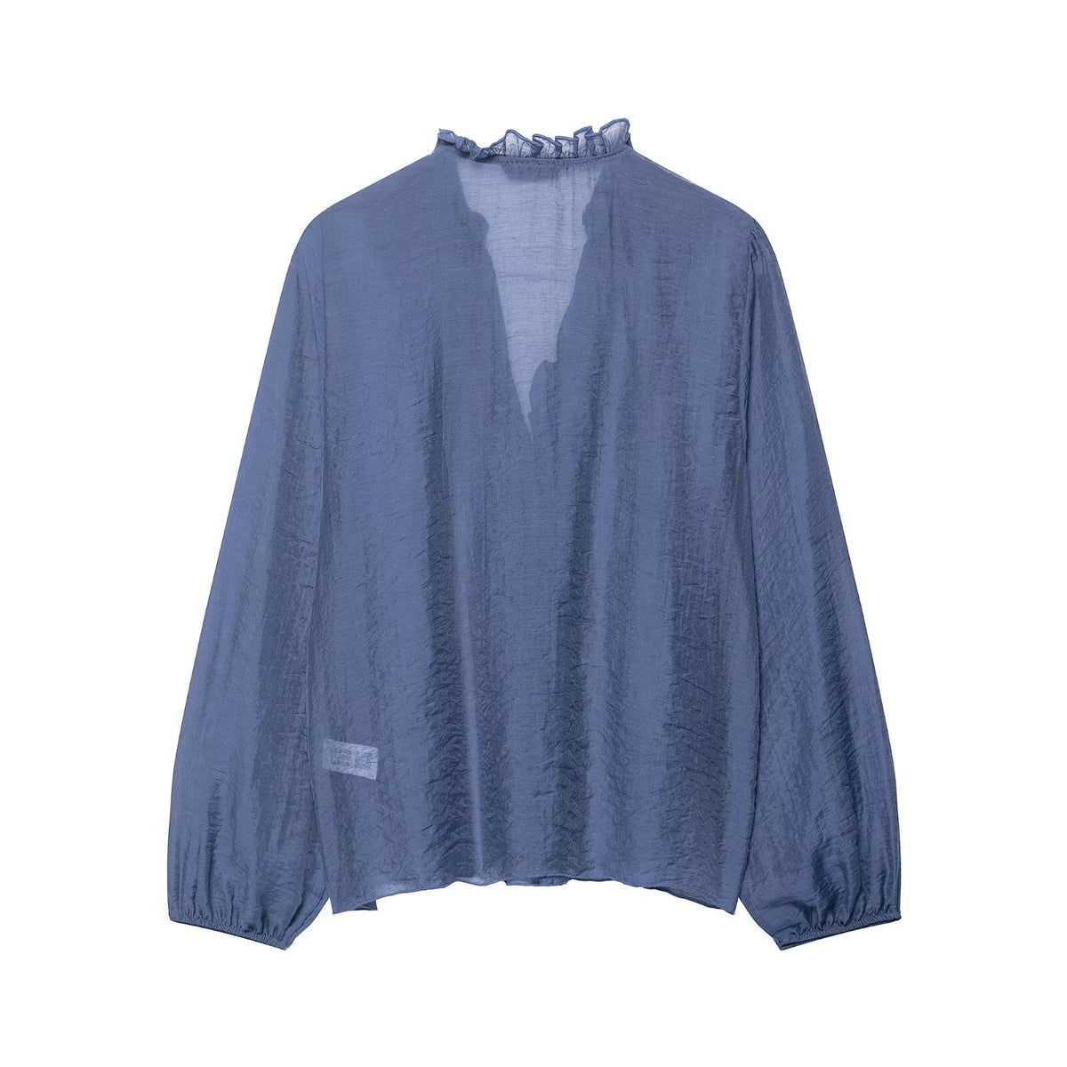 Frill V-Cut Long Sleeve Blouse