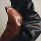 Women Clothing Elegant Drop Shoulder Texture Leather Zipper Bomber Jacket Jacket