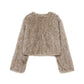 Women Clothing Fur Effect Short Jacket Coat