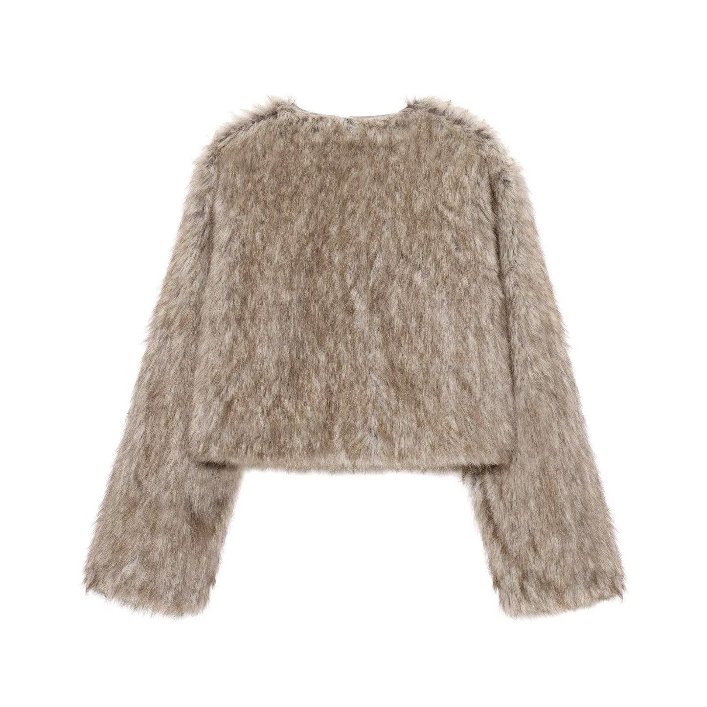 Women Clothing Fur Effect Short Jacket Coat