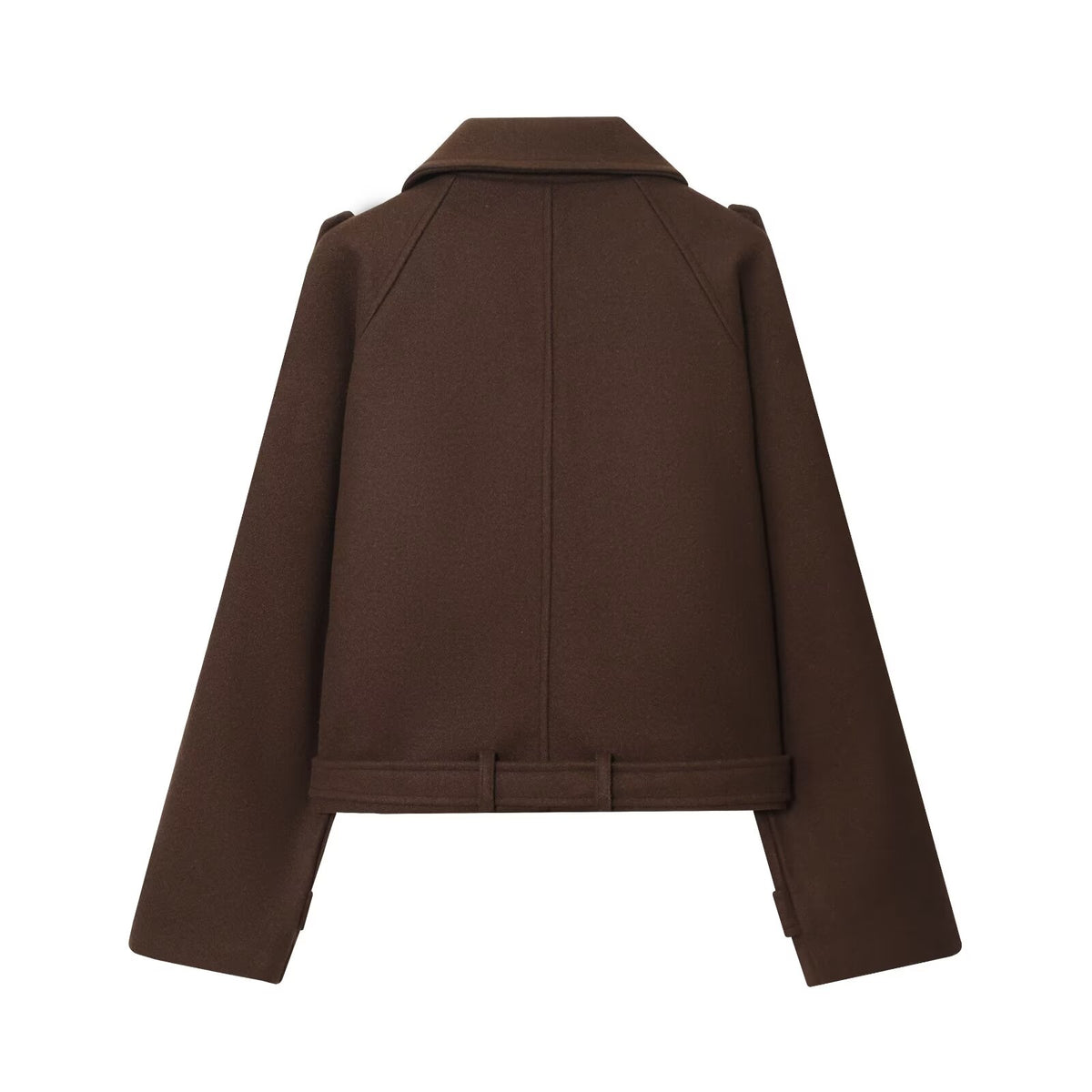 Women Suit Collar Lace up Long Sleeve Jacket Coat